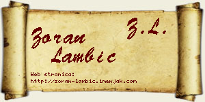 Zoran Lambić vizit kartica